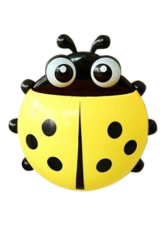 Ladybug Designed Toothpaste/Toothbrush Holder Yellow 14x14x5centimeter